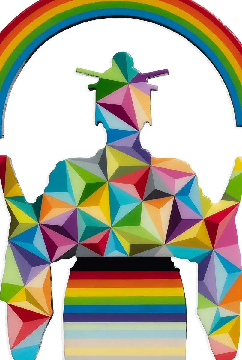 Tokyo Dreaming Geometric Three Part Miniature Wall Sculpture - Original - SOLD by artist Lhouette - Wyecliffe Galleries