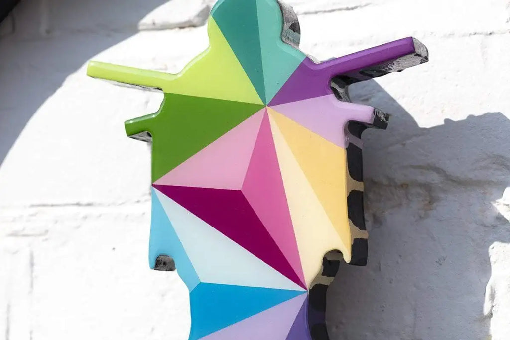 Tokyo Dreaming Geometric Three Part Miniature Wall Sculpture - Original - SOLD by artist Lhouette - Wyecliffe Galleries