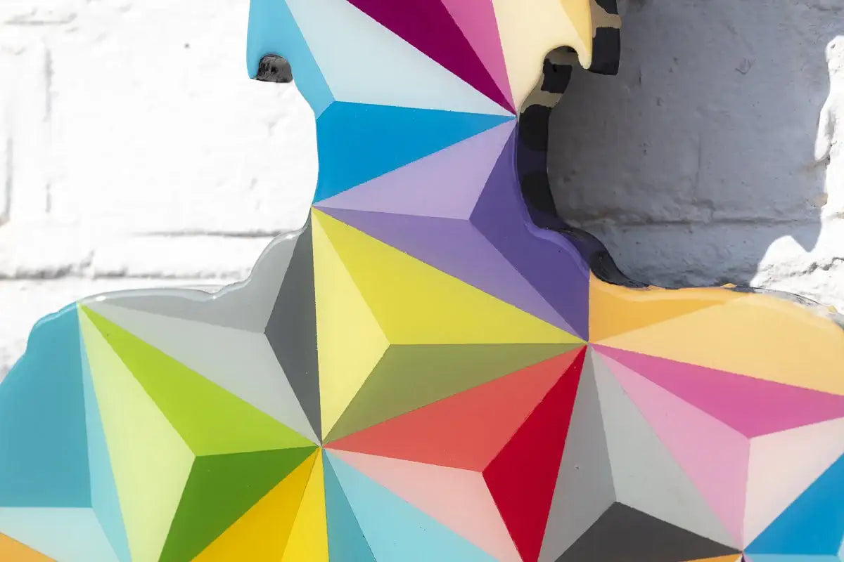 Tokyo Dreaming Geometric Three Part Miniature Wall Sculpture - Original - SOLD by artist Lhouette - Wyecliffe Galleries