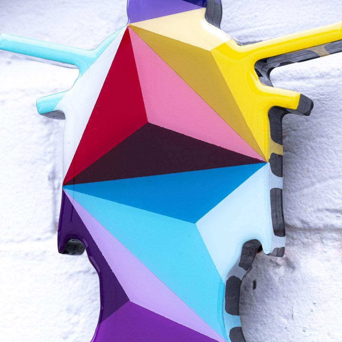 Tokyo Dreaming Geometric Three Part Miniature Wall Sculpture - Original - SOLD by artist Lhouette - Wyecliffe Galleries