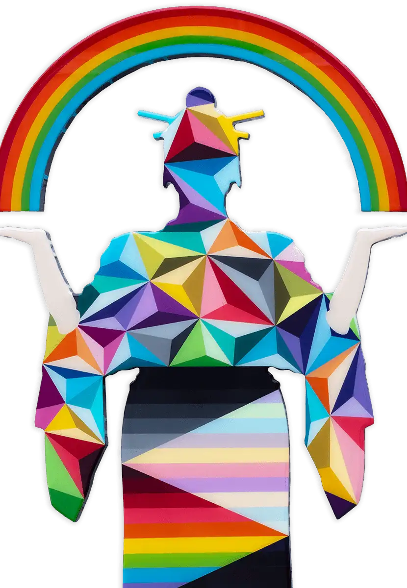 Tokyo Dreaming Geometric Three Part Miniature Wall Sculpture - Original - SOLD by artist Lhouette - Wyecliffe Galleries