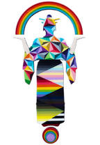 Tokyo Dreaming Geometric Three Part Miniature Wall Sculpture - Original - SOLD by artist Lhouette - Wyecliffe Galleries