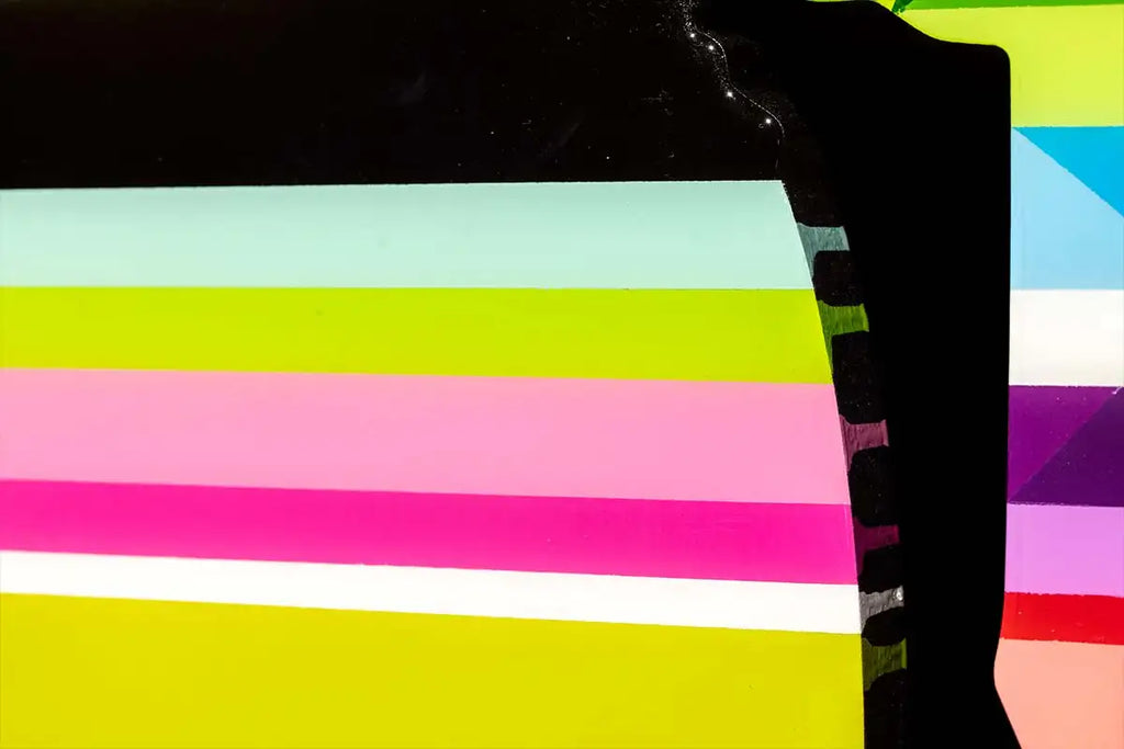 Tokyo Dreaming Rainbow Geometric- Original Wall Sculpture - SOLD by artist Lhouette - Wyecliffe Galleries