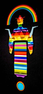 Tokyo Dreaming Rainbow Geometric- Original Wall Sculpture - SOLD by artist Lhouette - Wyecliffe Galleries