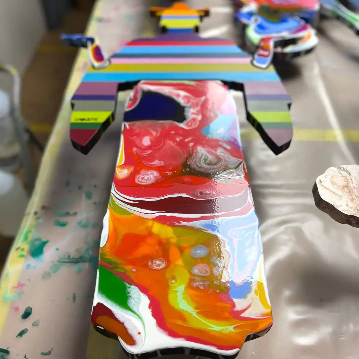 Tokyo Dreaming - Mini Marbled Wall Sculpture - SOLD by artist Lhouette - Wyecliffe Galleries