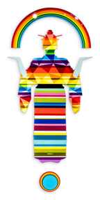 Tokyo Dreaming Rainbow Geometric- Original Wall Sculpture - SOLD by artist Lhouette - Wyecliffe Galleries