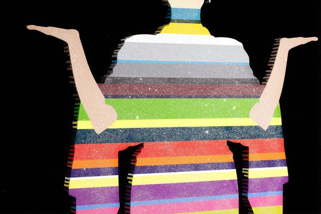 Tokyo Dreaming Striped - SOLD by artist Lhouette - Wyecliffe Galleries