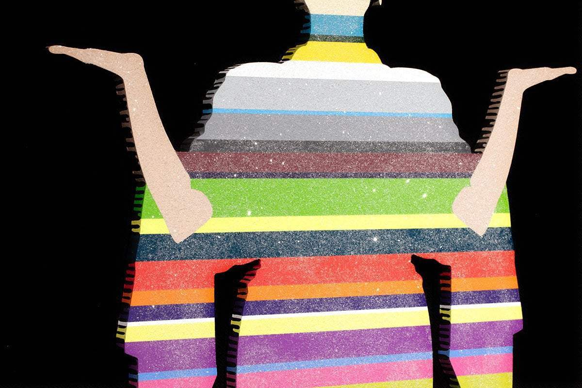 Tokyo Dreaming Striped - SOLD by artist Lhouette - Wyecliffe Galleries