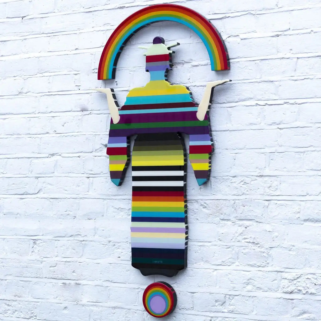 Tokyo Dreaming Three Part Striped Miniature Wall Sculpture - Original - SOLD by artist Lhouette - Wyecliffe Galleries