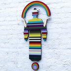 Tokyo Dreaming Three Part Striped Miniature Wall Sculpture - Original - SOLD by artist Lhouette - Wyecliffe Galleries