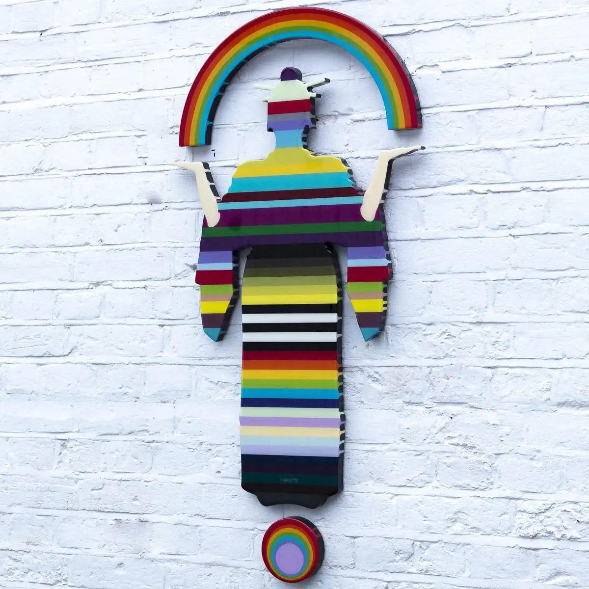 Tokyo Dreaming Three Part Striped Miniature Wall Sculpture - Original - SOLD by artist Lhouette - Wyecliffe Galleries