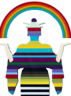 Tokyo Dreaming Three Part Striped Miniature Wall Sculpture - Original - SOLD by artist Lhouette - Wyecliffe Galleries