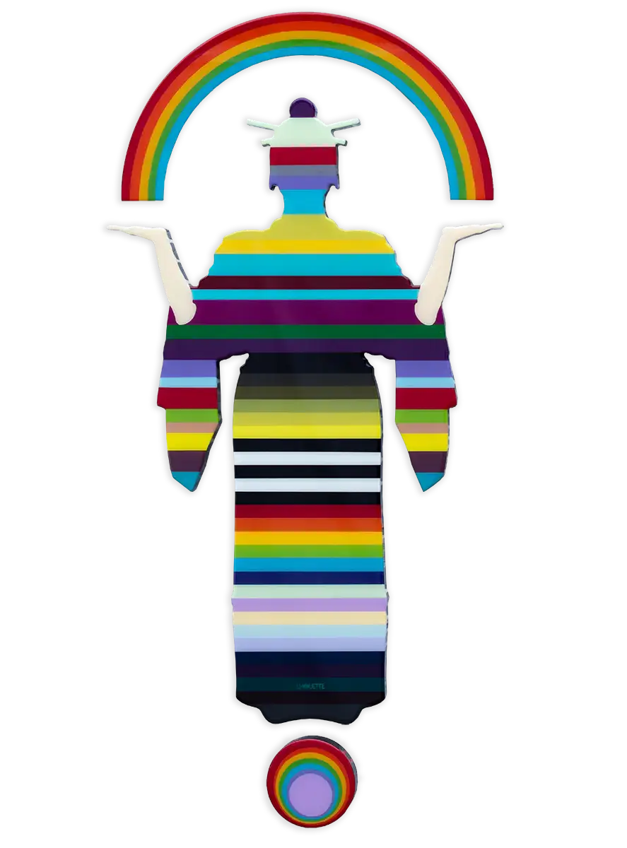 Tokyo Dreaming Three Part Striped Miniature Wall Sculpture - Original - SOLD by artist Lhouette - Wyecliffe Galleries