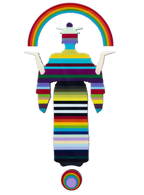 Tokyo Dreaming Three Part Striped Miniature Wall Sculpture - Original - SOLD by artist Lhouette - Wyecliffe Galleries