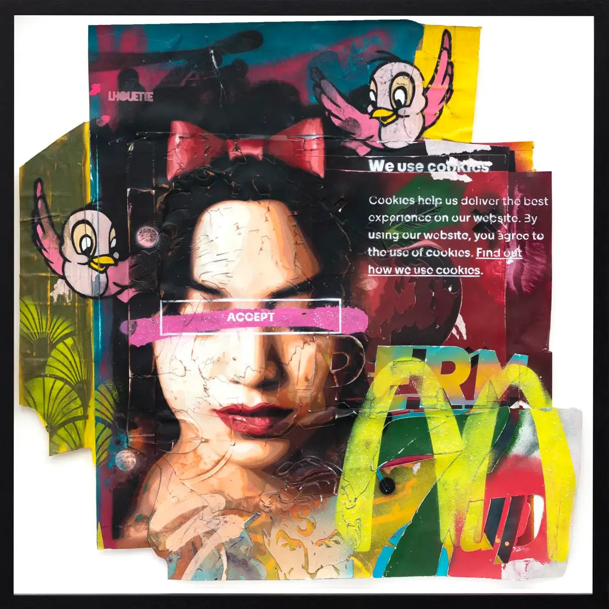 We Use Cookies - Original by artist Lhouette - Wyecliffe Galleries