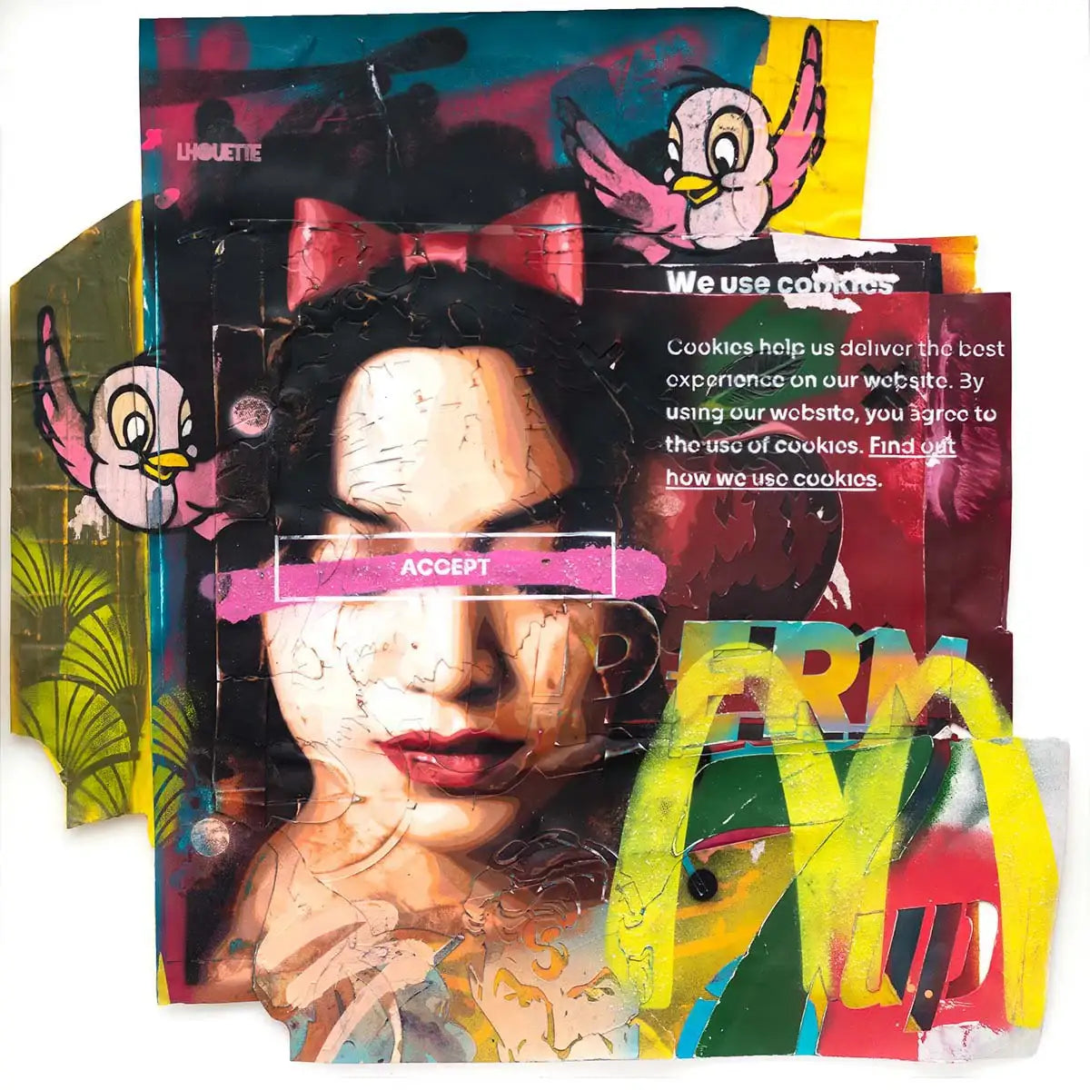 We Use Cookies - Original by artist Lhouette - Wyecliffe Galleries