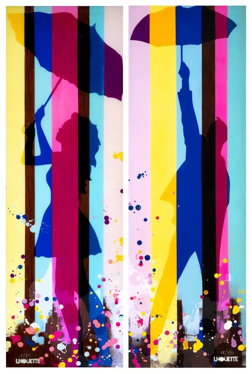 Weather Girl & Weather Man - Matching Edition Set - SOLD by artist Lhouette - Wyecliffe Galleries