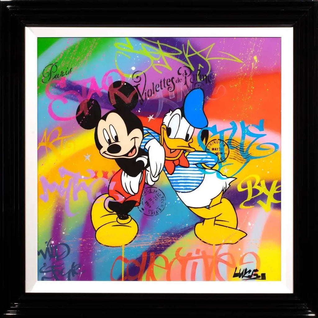 Mickey & Donald - Original - SOLD by artist Lukey - Wyecliffe Galleries