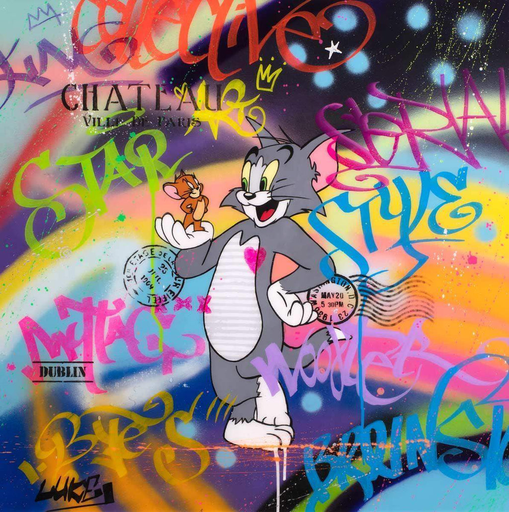 Tom & Jerry - Original - SOLD by artist Lukey - Wyecliffe Galleries