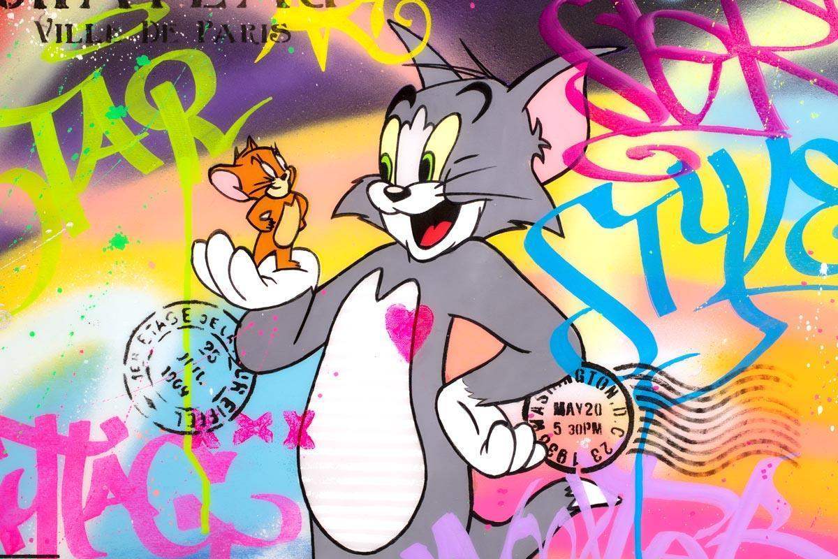 Tom & Jerry - Original - SOLD by artist Lukey - Wyecliffe Galleries