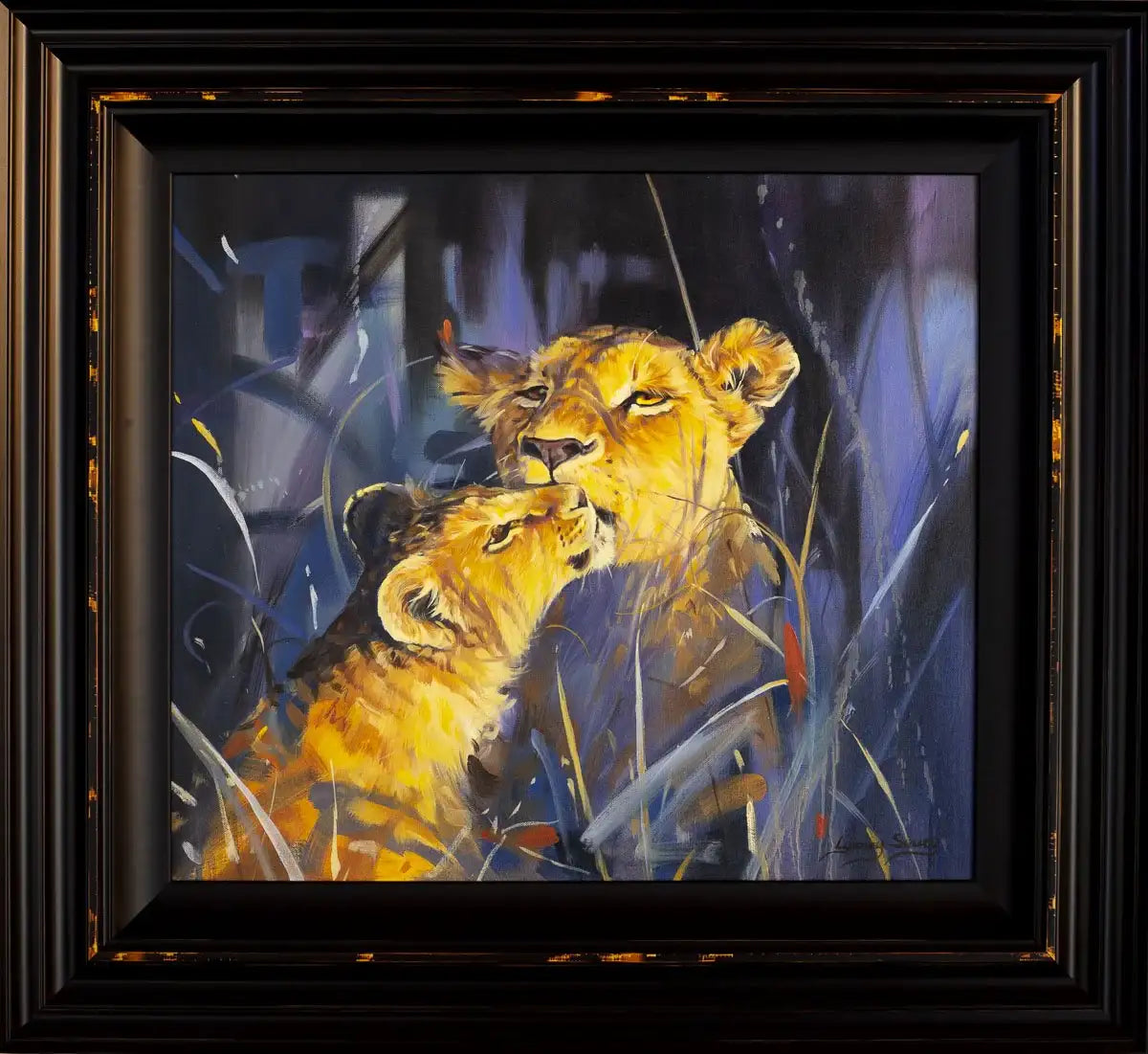 Lion Cub - Original - SOLD by artist Lyndsey Selley - Wyecliffe Galleries