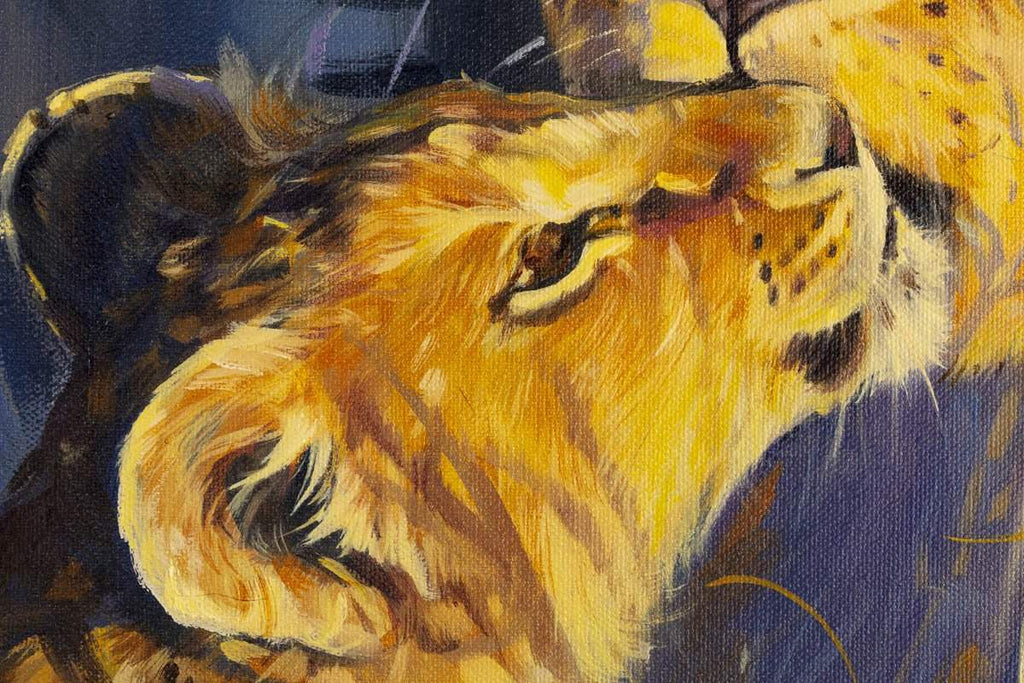 Lion Cub - Original - SOLD by artist Lyndsey Selley - Wyecliffe Galleries
