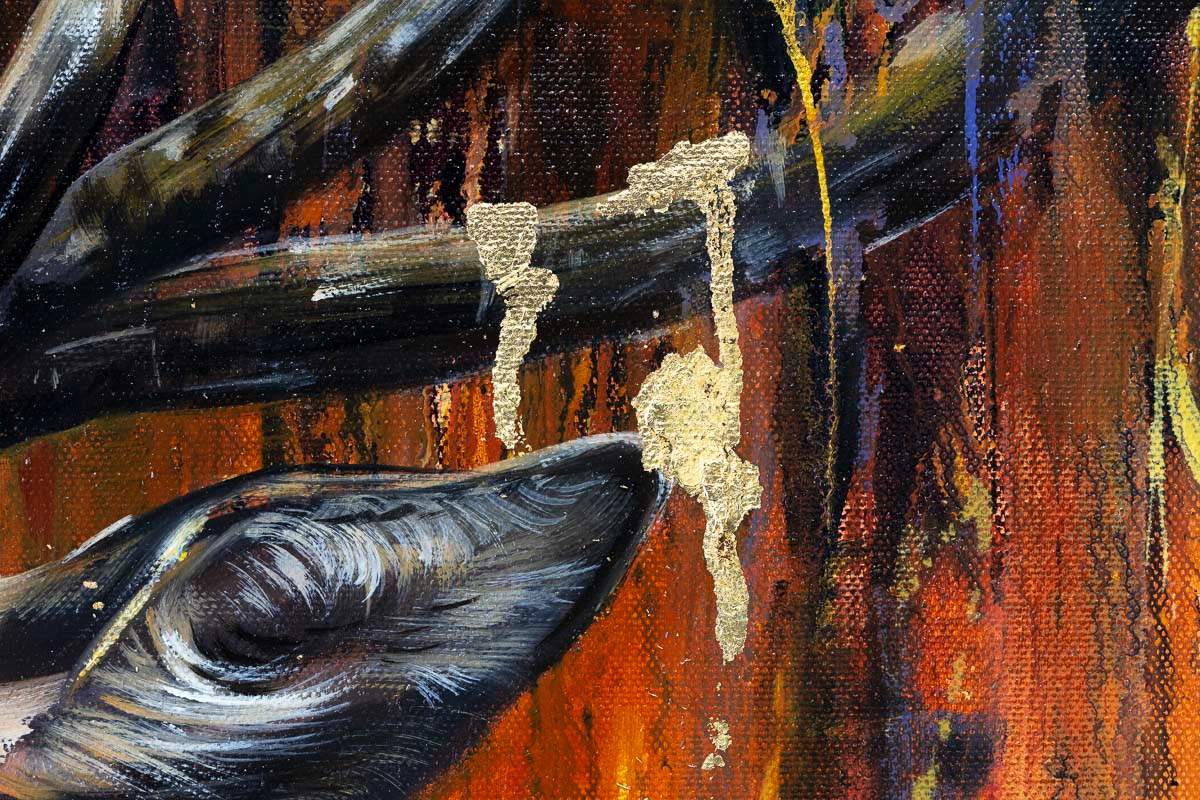 Stag - Original - SOLD by artist Lyndsey Selley - Wyecliffe Galleries