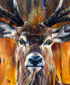 Stag - Original - SOLD by artist Lyndsey Selley - Wyecliffe Galleries