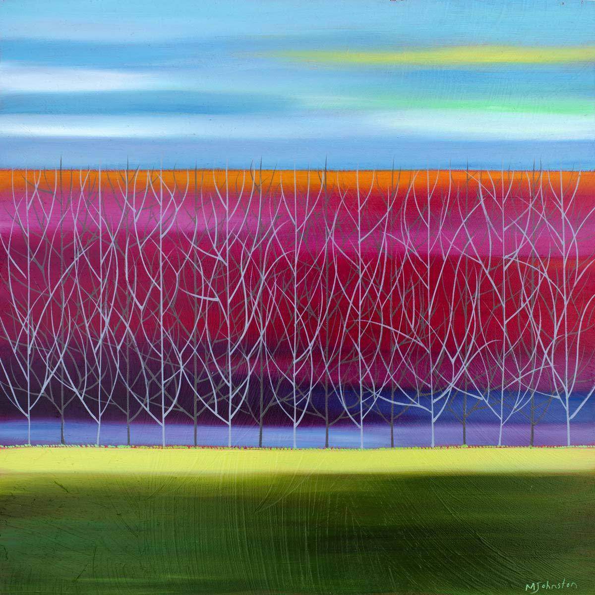 A Field of Pink - Original - SOLD by artist Mary Johnston - Wyecliffe Galleries