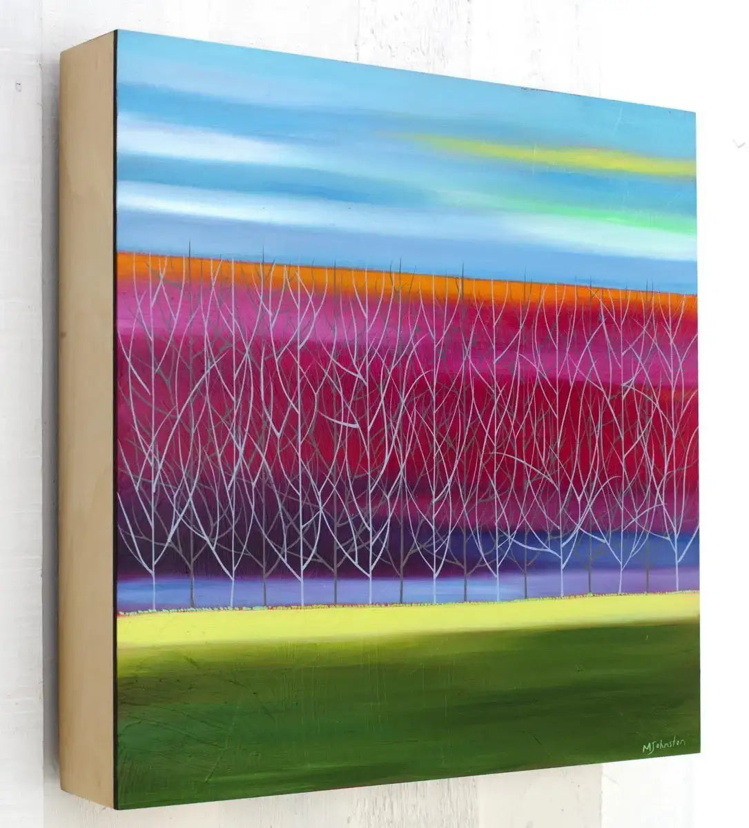 A Field of Pink - Original - SOLD by artist Mary Johnston - Wyecliffe Galleries