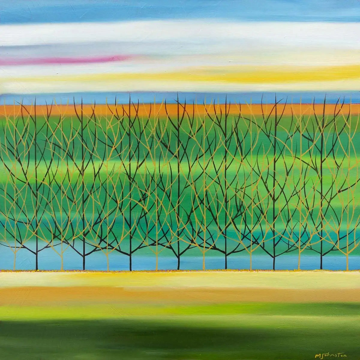 A Green Hue - Original - SOLD by artist Mary Johnston - Wyecliffe Galleries