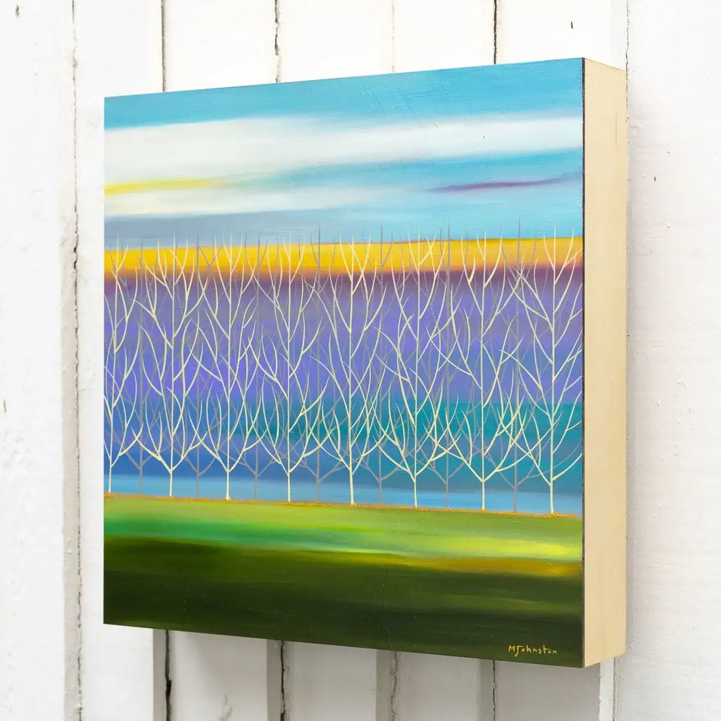 As The Sun Sets Through The Trees - Original - SOLD by artist Mary Johnston - Wyecliffe Galleries