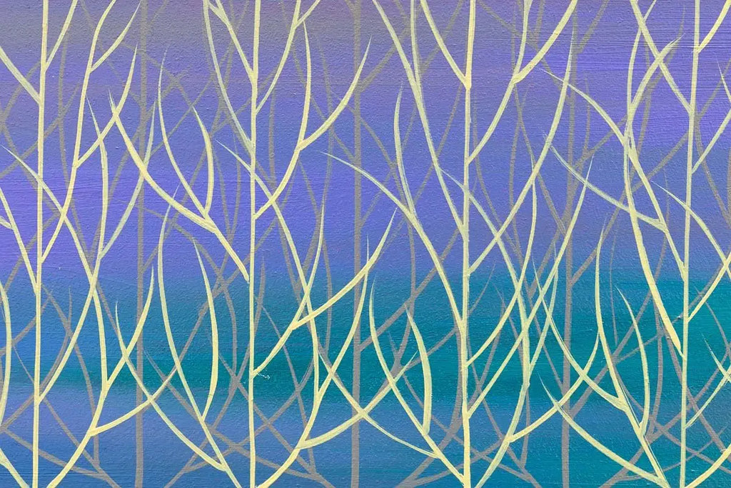 As The Sun Sets Through The Trees - Original - SOLD by artist Mary Johnston - Wyecliffe Galleries