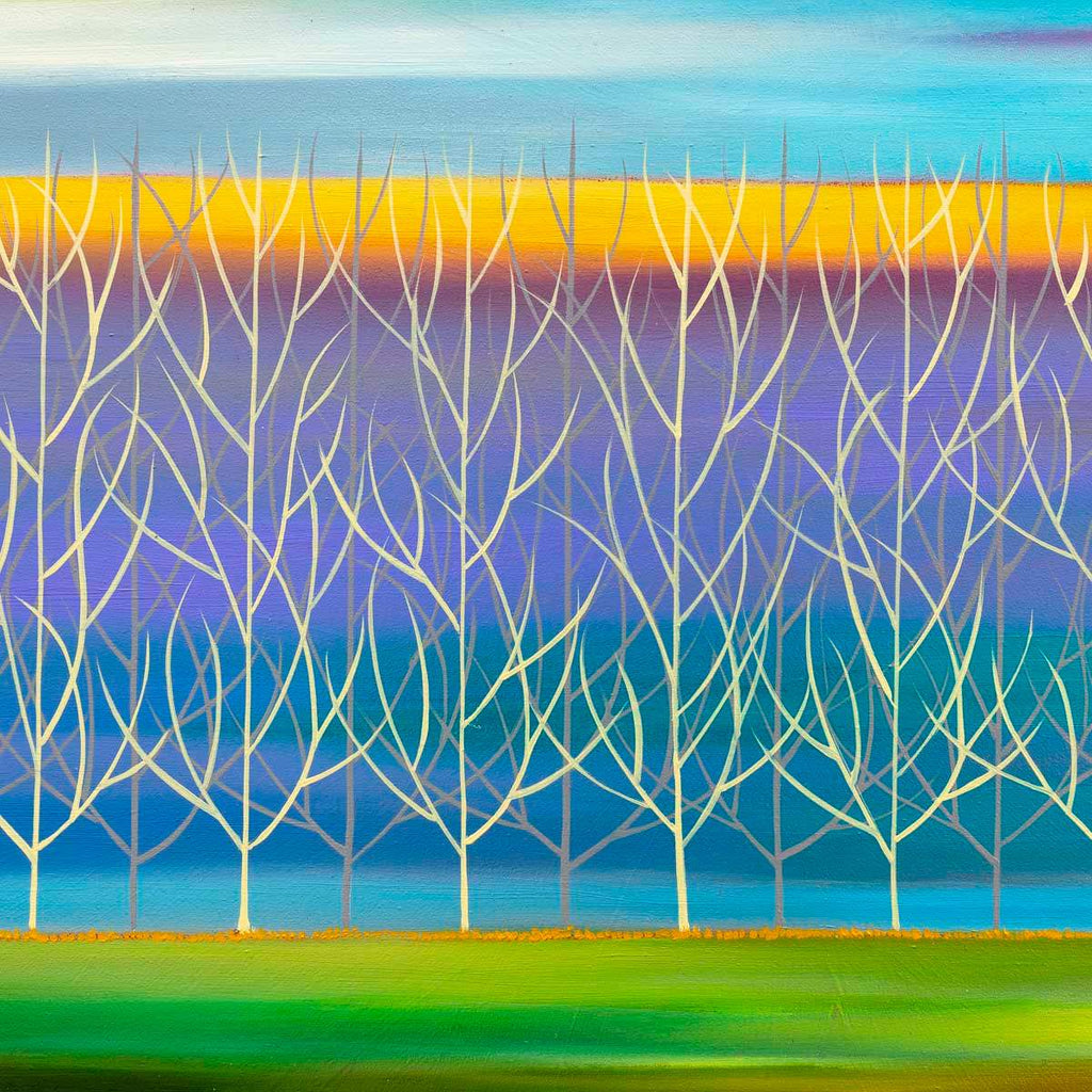 As The Sun Sets Through The Trees - Original - SOLD by artist Mary Johnston - Wyecliffe Galleries