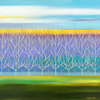 As The Sun Sets Through The Trees - Original - SOLD by artist Mary Johnston - Wyecliffe Galleries