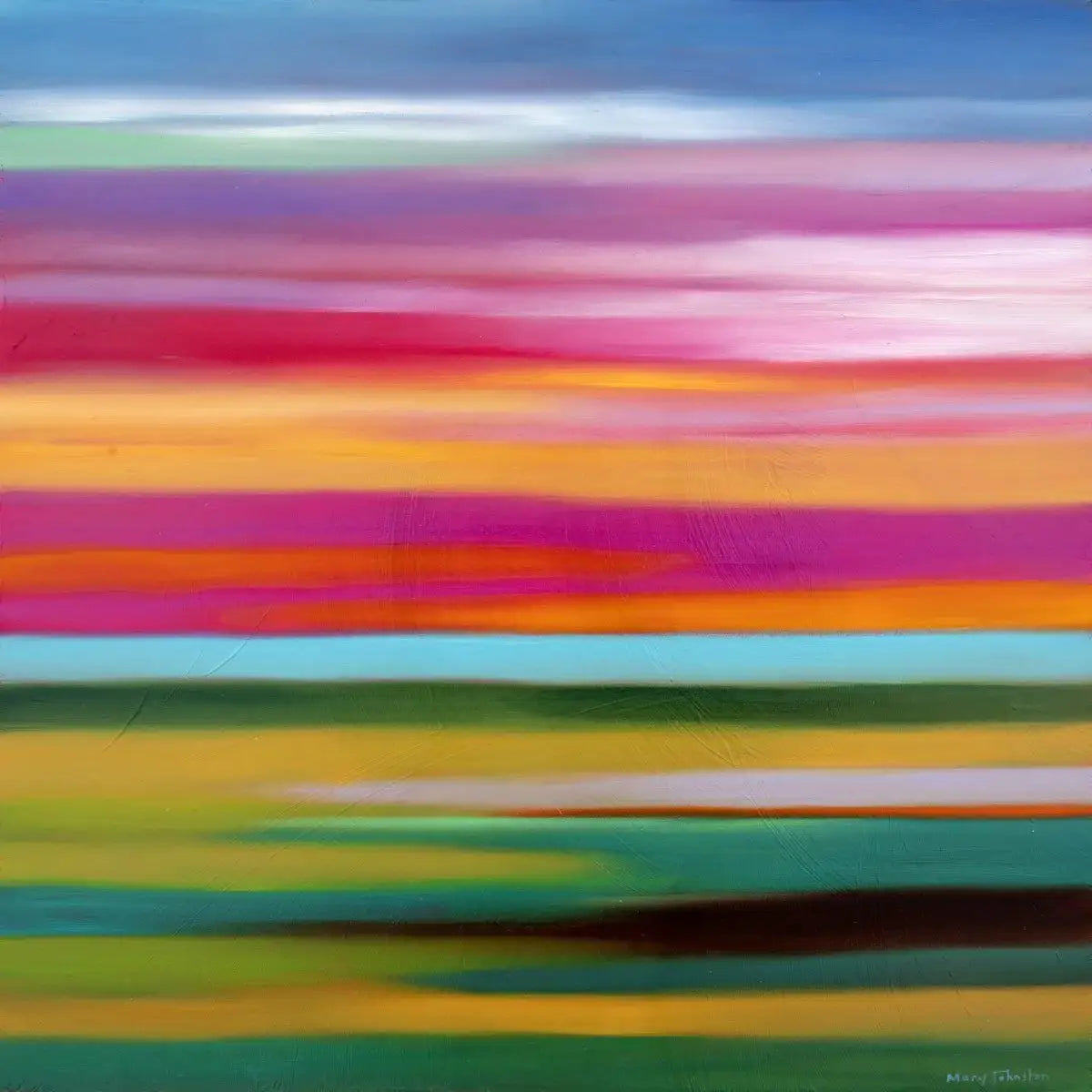 Pink in The Sky - Original - SOLD by artist Mary Johnston - Wyecliffe Galleries