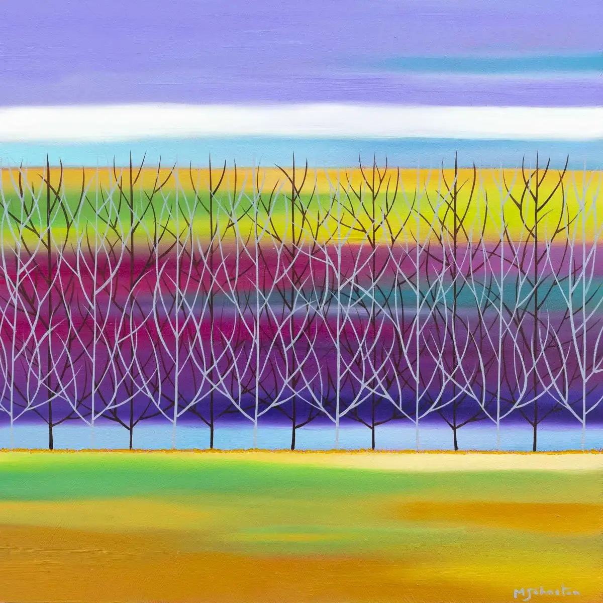 Purple Skies - Original - SOLD by artist Mary Johnston - Wyecliffe Galleries
