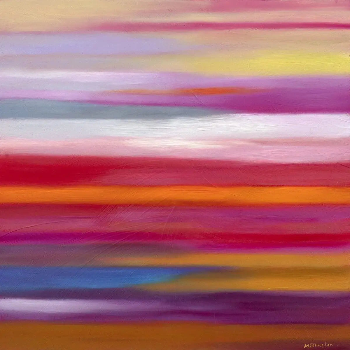 Streams of Pink - Original - SOLD by artist Mary Johnston - Wyecliffe Galleries