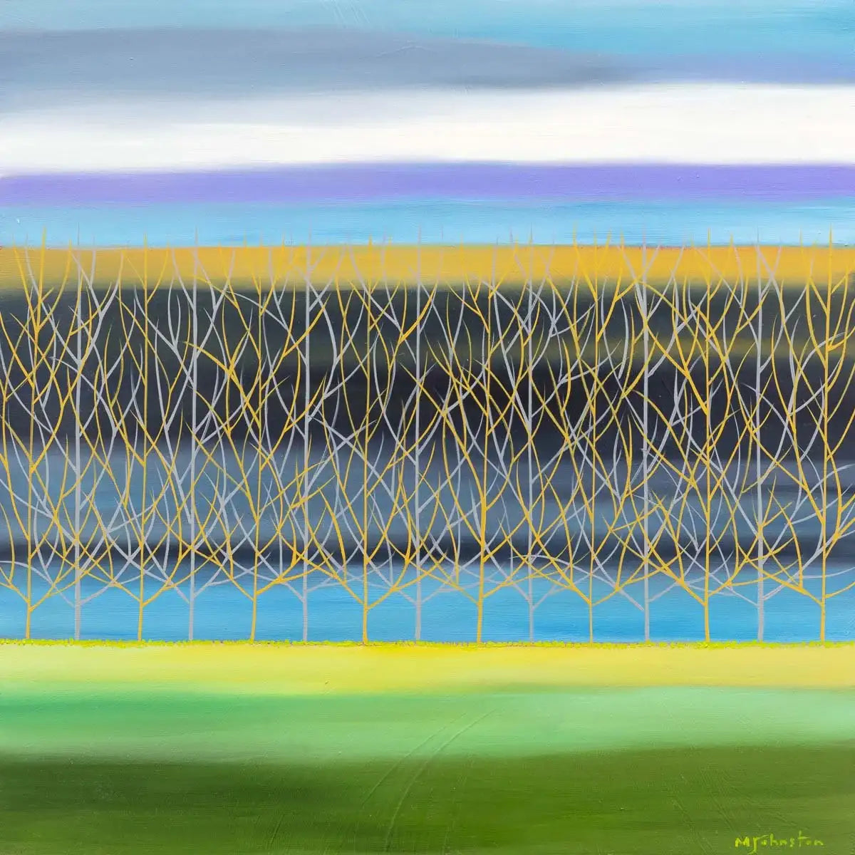 The Trees At Night - Original - SOLD by artist Mary Johnston - Wyecliffe Galleries