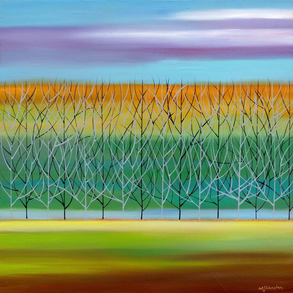 Tranquil Trees - Original - SOLD by artist Mary Johnston - Wyecliffe Galleries