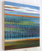 Trees on Thalo - Turquoise - Original - SOLD by artist Mary Johnston - Wyecliffe Galleries