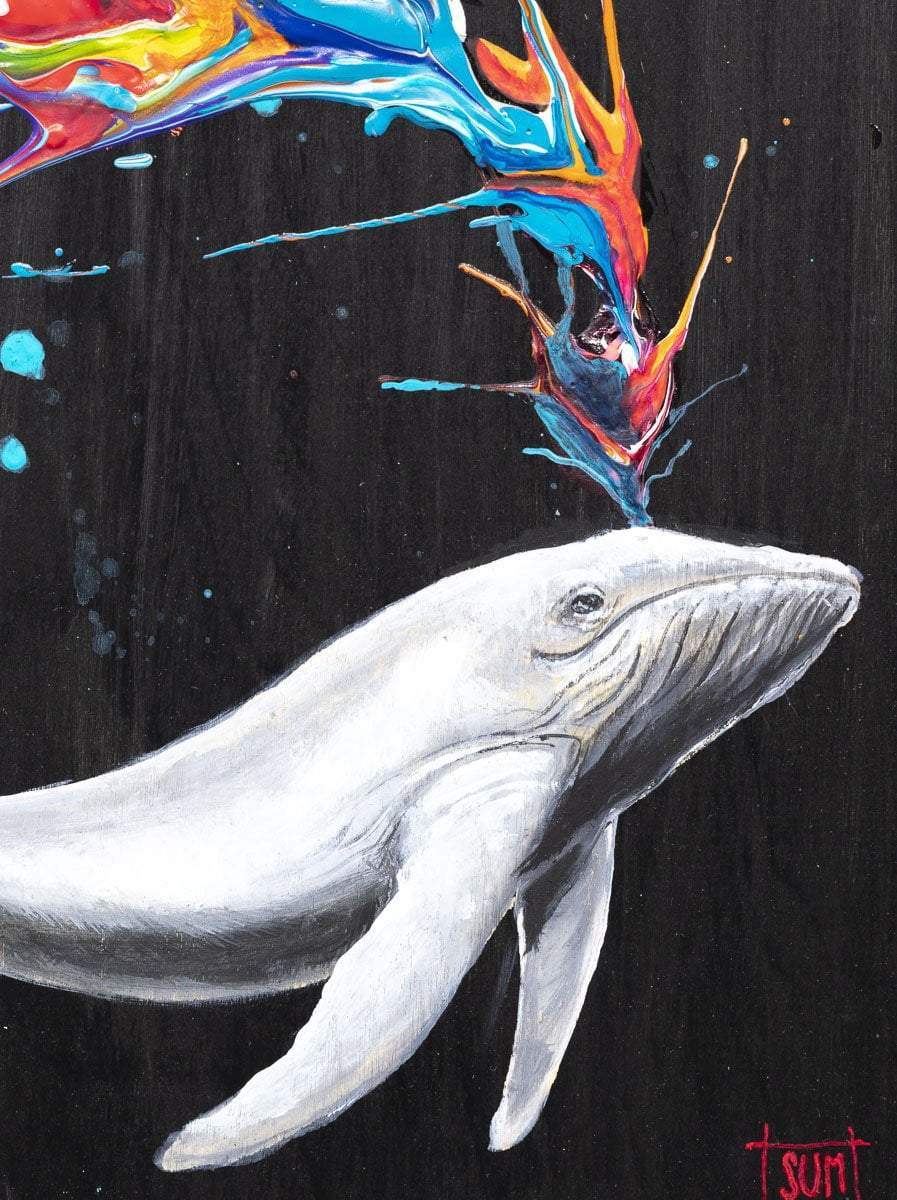 Humpback Whale I - Original - SOLD by artist Michael Summers - Wyecliffe Galleries