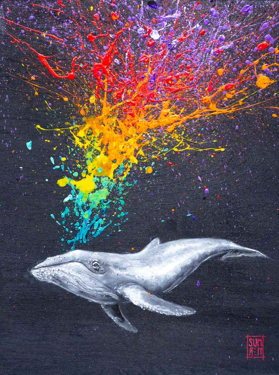Humpback Whale II - Original - SOLD by artist Michael Summers - Wyecliffe Galleries
