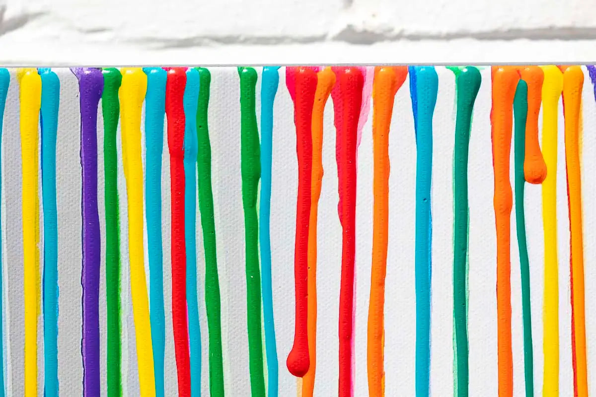 Rainbow Rhino Family - Edition by artist Michael Summers - Wyecliffe Galleries