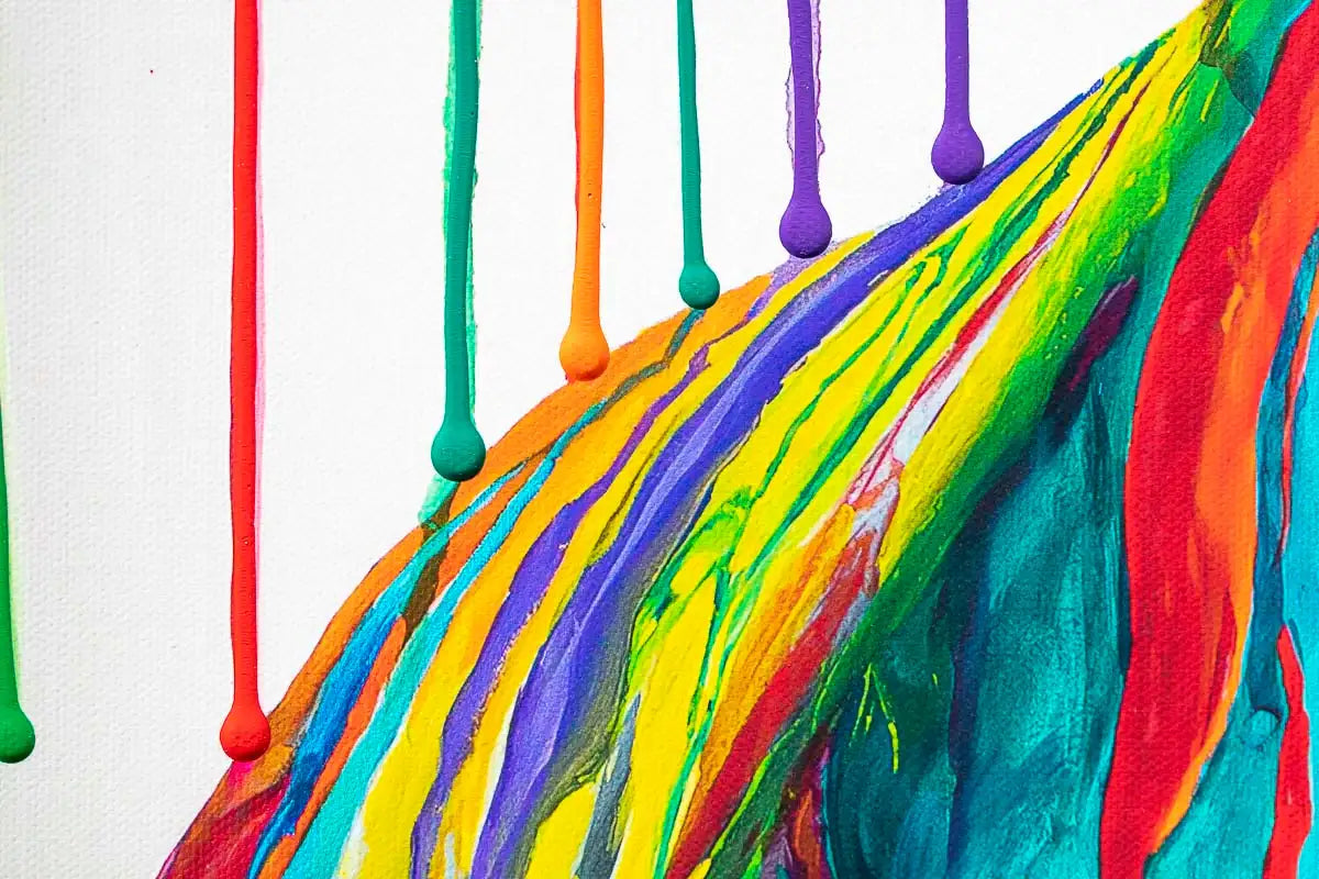 Rainbow Rhino Family - Edition by artist Michael Summers - Wyecliffe Galleries