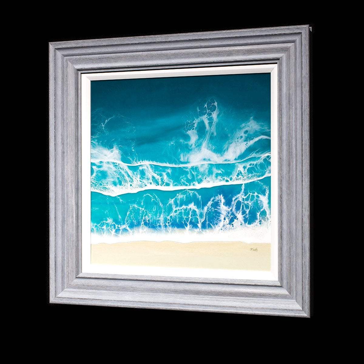 Turquoise Waves - Original - SOLD by artist Michelle Smith - Wyecliffe Galleries
