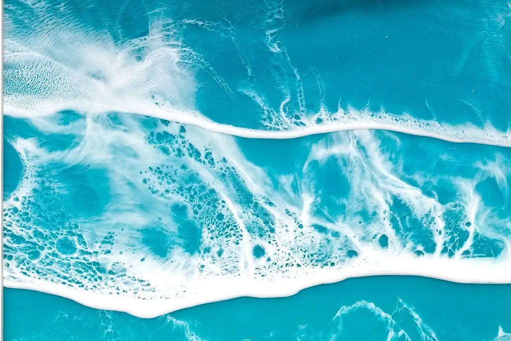 Turquoise Waves - Original - SOLD by artist Michelle Smith - Wyecliffe Galleries