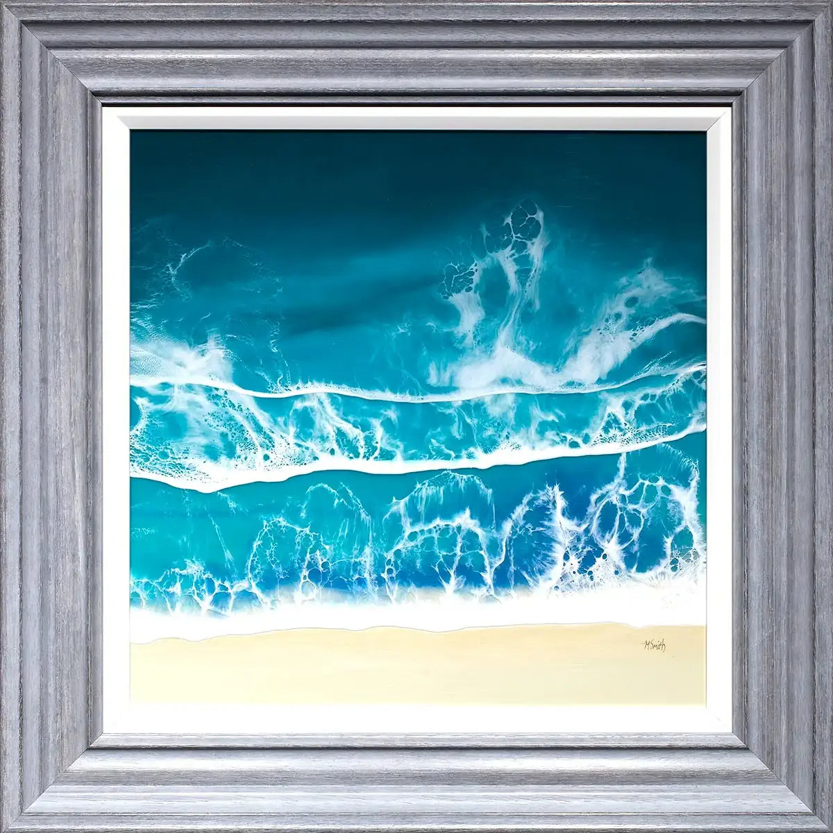 Turquoise Waves - Original - SOLD by artist Michelle Smith - Wyecliffe Galleries