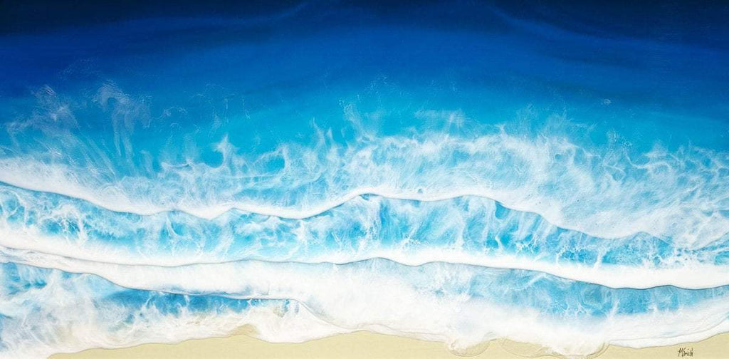 Watching the Waves - Original - SOLD by artist Michelle Smith - Wyecliffe Galleries