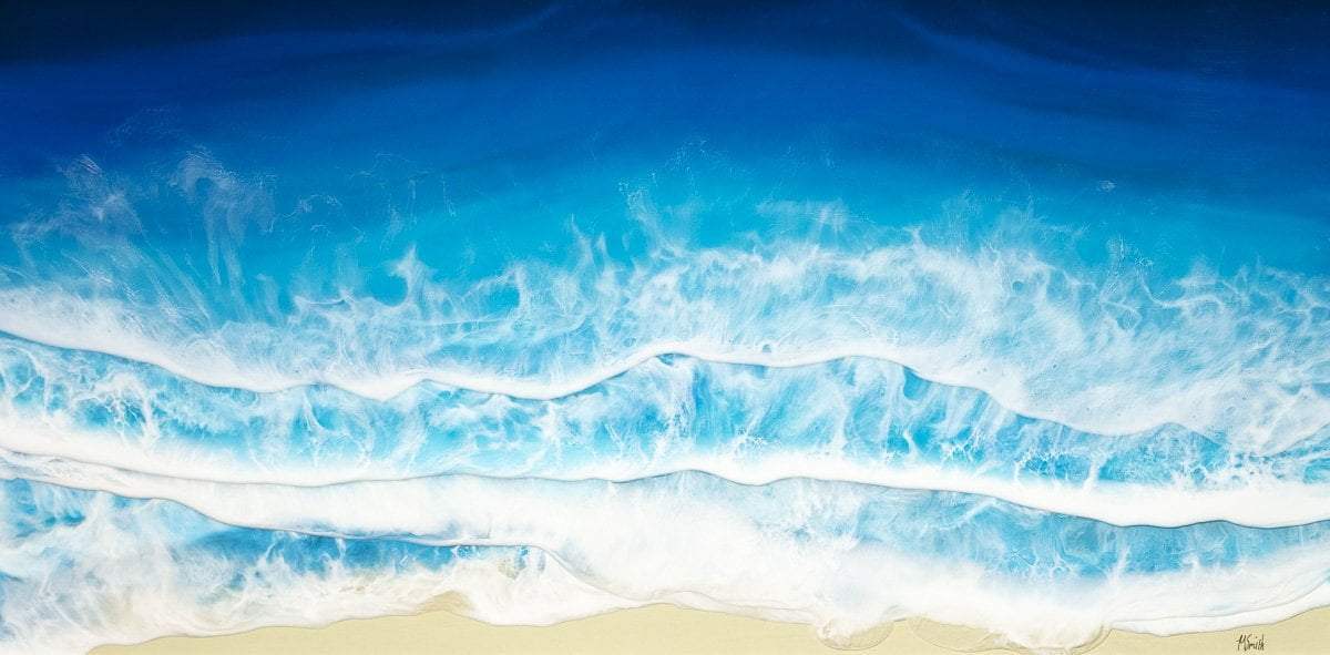 Watching the Waves - Original - SOLD by artist Michelle Smith - Wyecliffe Galleries
